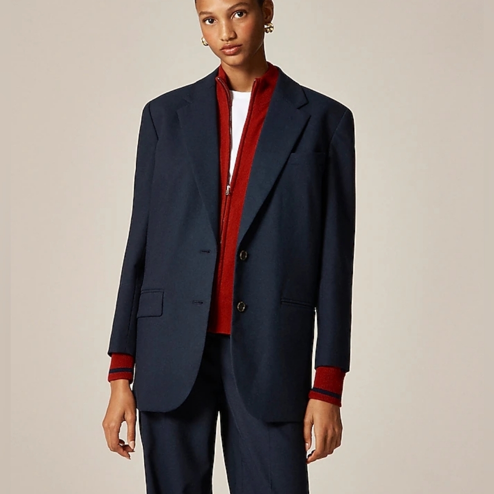 J.Crew Ludlow 100% Italian Wool Suit Office Career Wear Blazer* Navy Sz 4